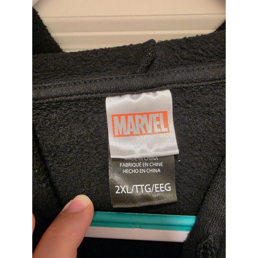 Marvel Deadpool Hoodie Mens 2XL Black Graphic Pullover Sweatshirt Big Deal - Picture 3 of 5